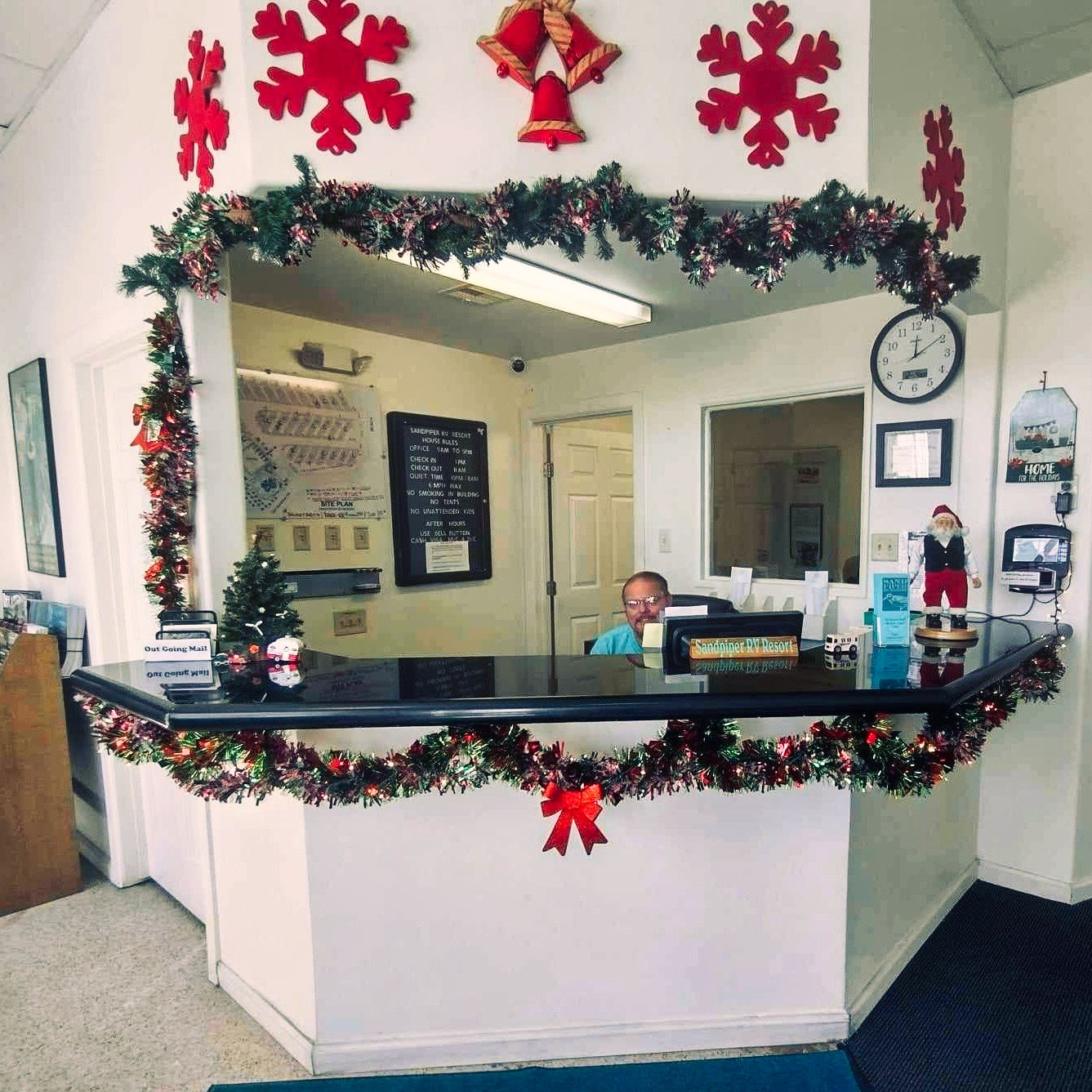 The front office and check-in desk