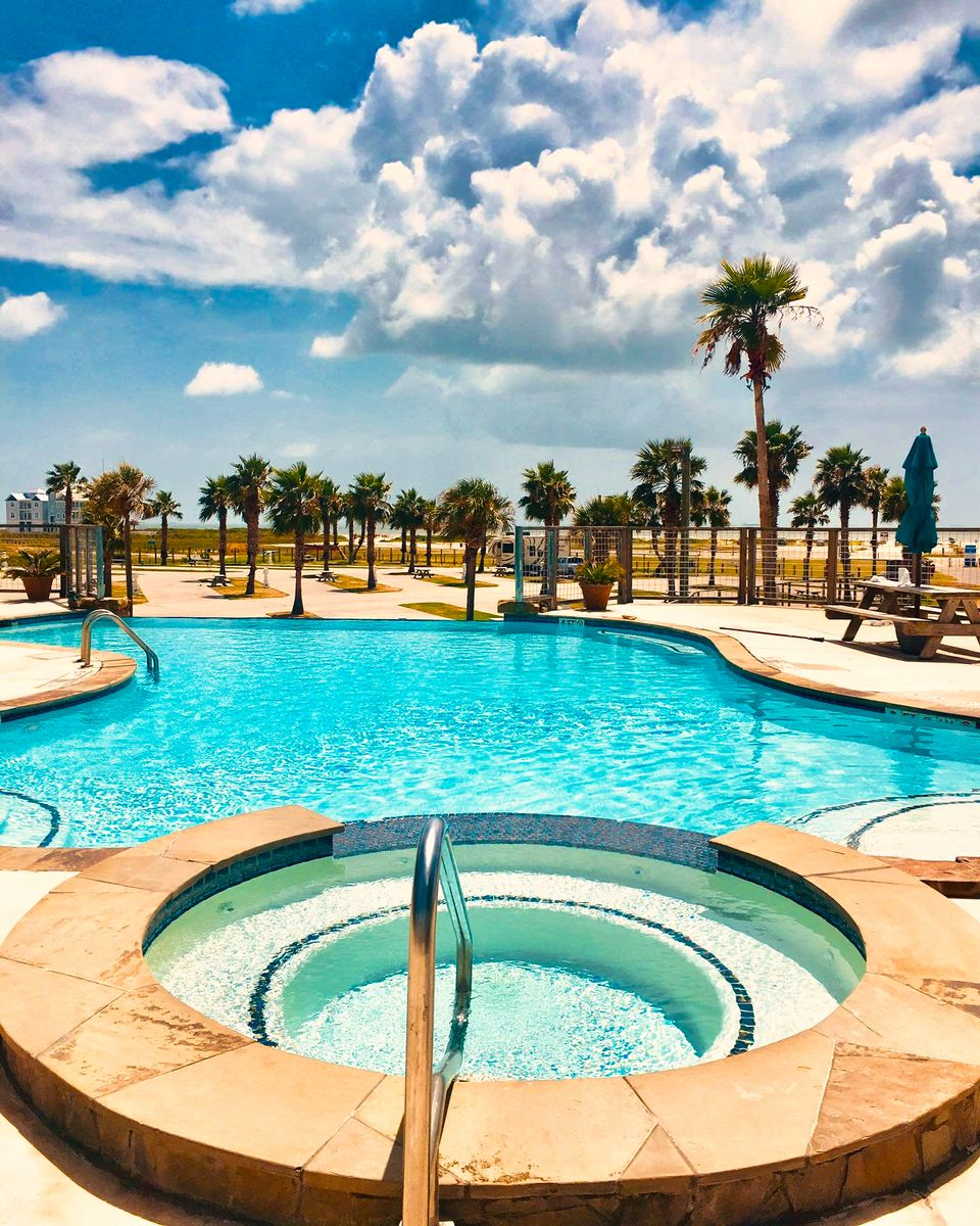 The pool and hot tub