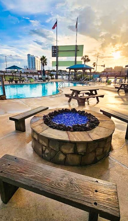 The pool deck