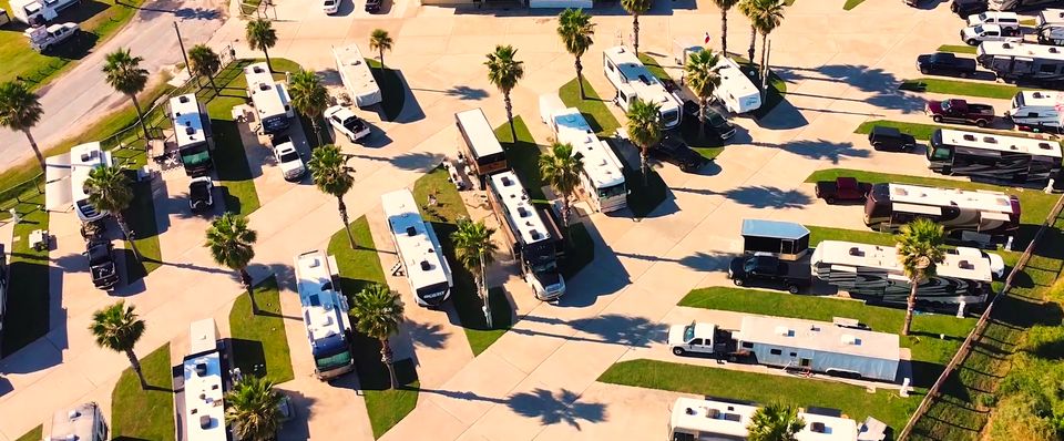 RV sites along the Seawall side of the resort
