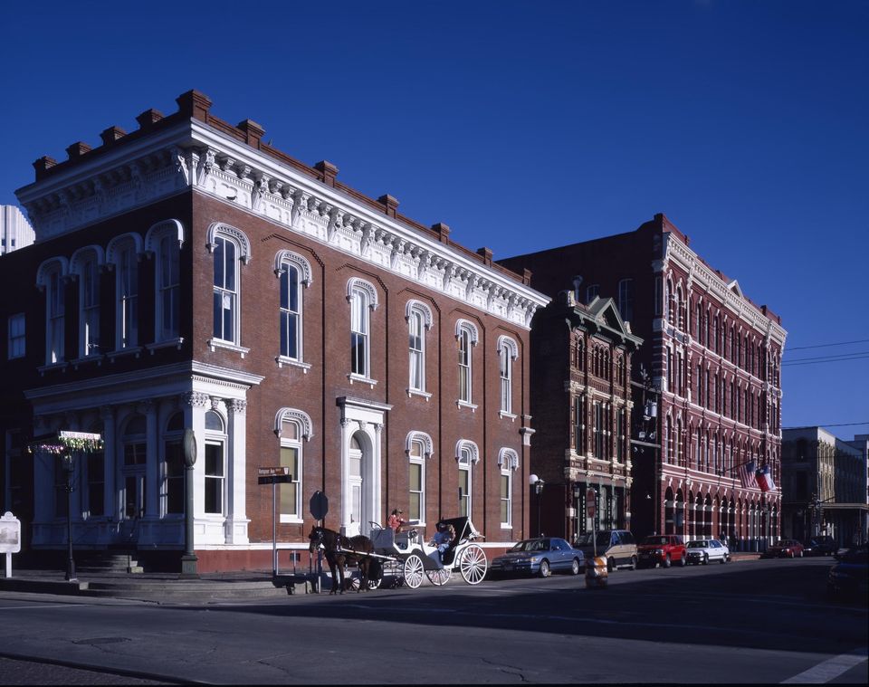 Victorian iron-front buildings along The Strand in Galveston